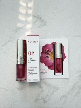 【Brand New】Clarins Hydrating Lip Oil Gloss Shine Moisturizing 02 Shade 1.4ml